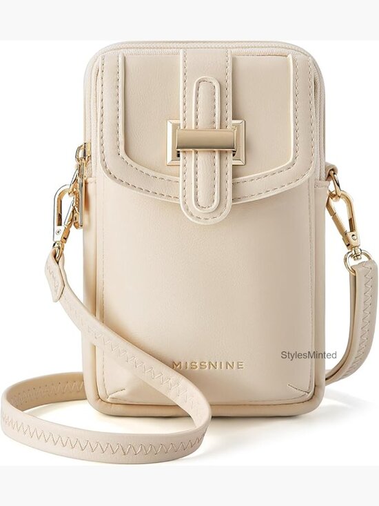 Handbags - Small Vegan Leather Crossbody Bag with RFID Phone Pocket